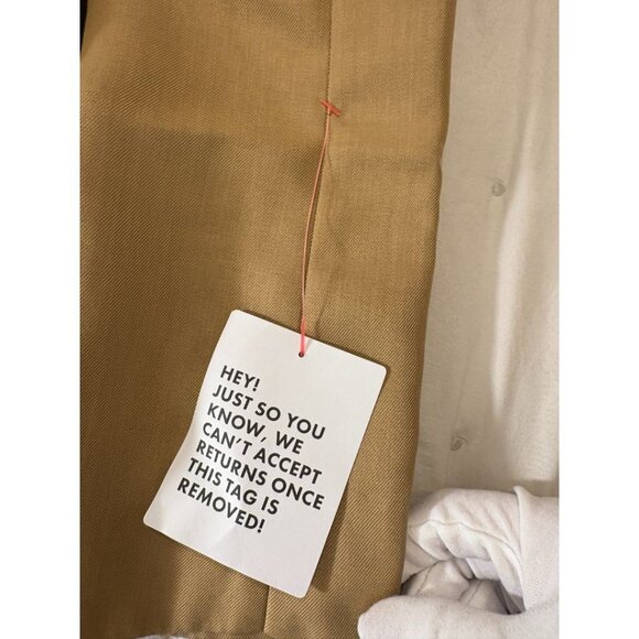 ASOS DESIGN Camel Double-Breasted Longline Blazer – Size 4 (NWOT) - Picture 6 of 8